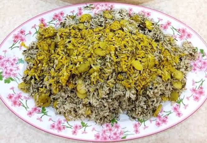 باقالی پلو با شوید و زردچوبه🍚