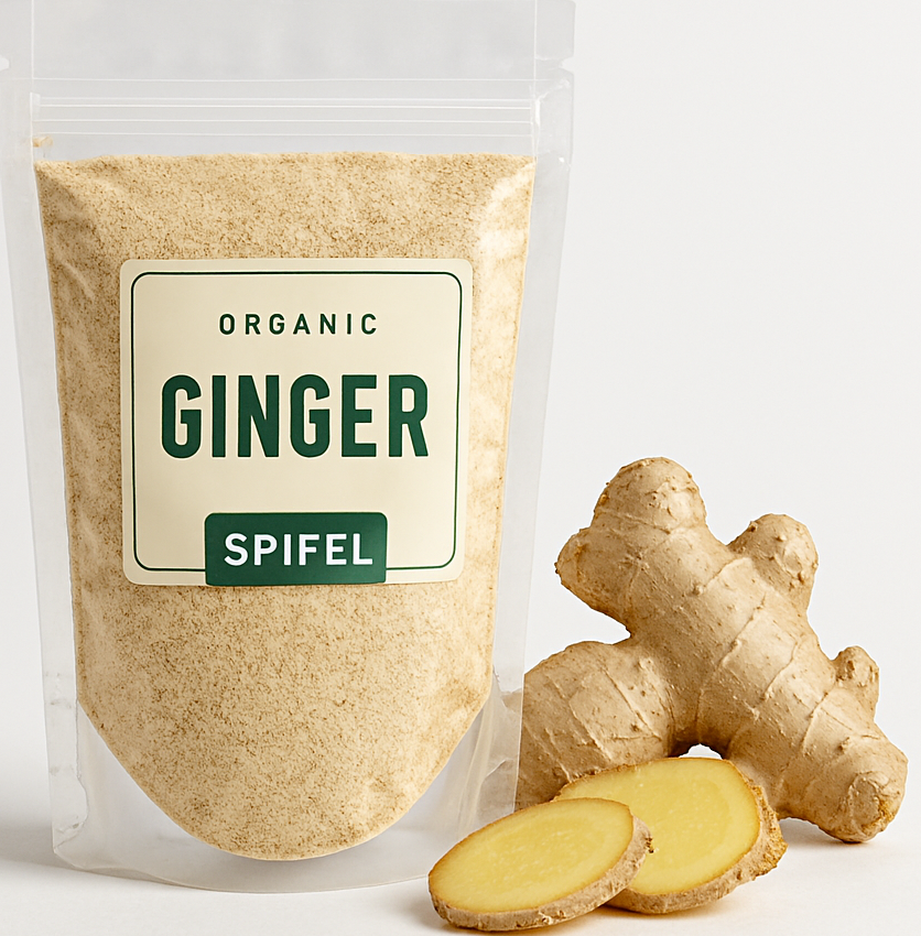 پودر زنجبیل ارگانیک اسپایفل – طعم تند و گرم، مناسب دمنوش، سوپ و غذاهای سنتی و مدرن