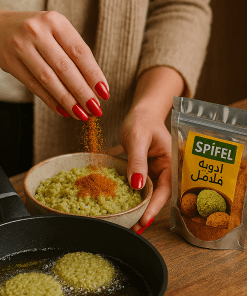 بسته ادویه مخصوص فلافل خانگی اسپایفل با ترکیب نخود و سبزیجات معطر