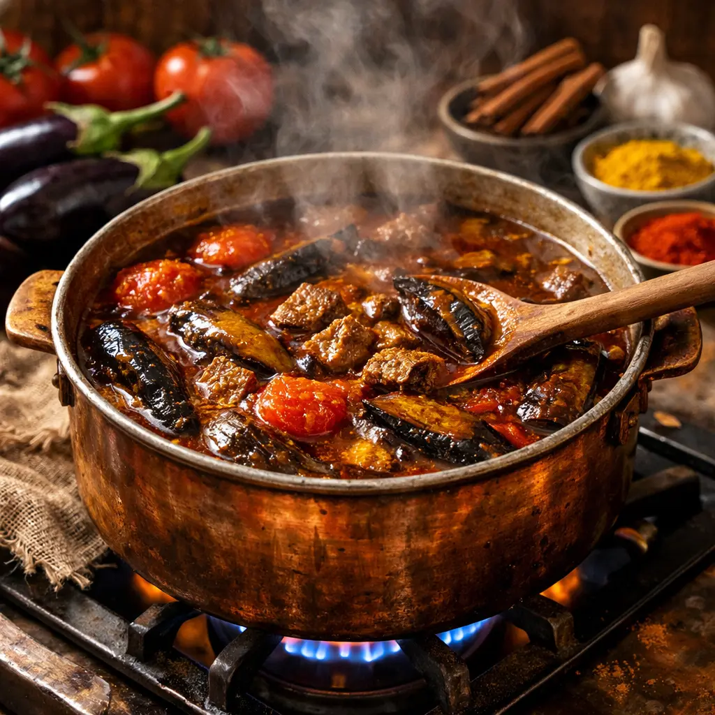 طرز تهیه خورشت بادمجان مجلسی با گوشت